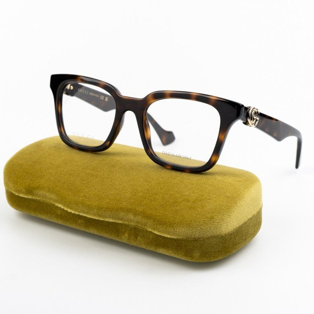 NEW Gucci GG1728O 002 Havana Square Women Eyeglasses